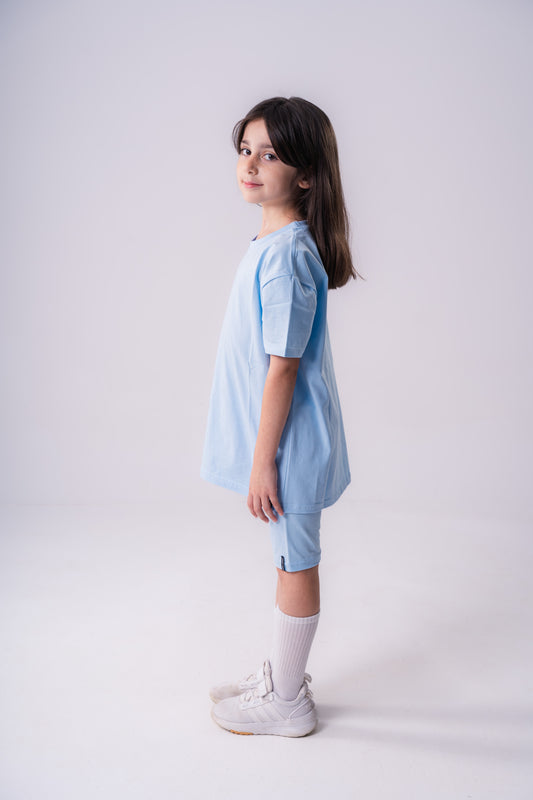 Biker Shorts Set In Baby Blue