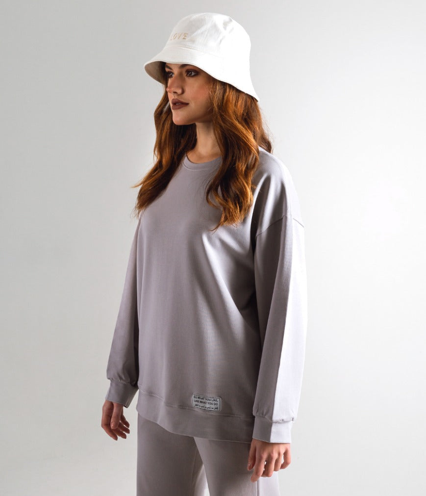 Basic Everyday Sweatshirt In Grey