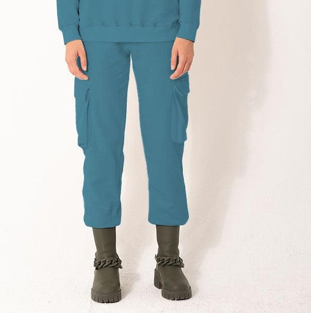 Cargo Sweatpants In Heavy Cotton |Teal