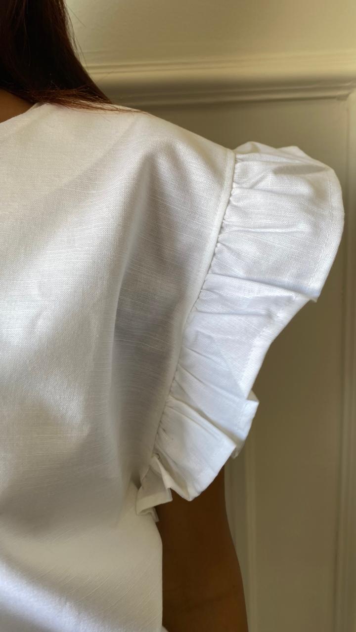Linen T-Shirt In White