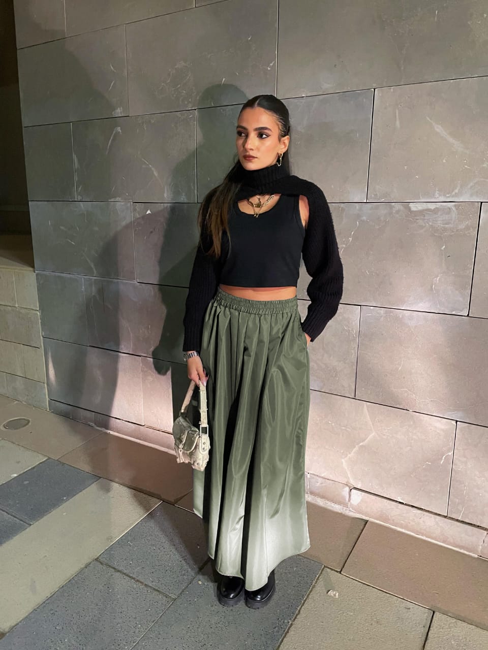 Water Repellent Skirt In Olive