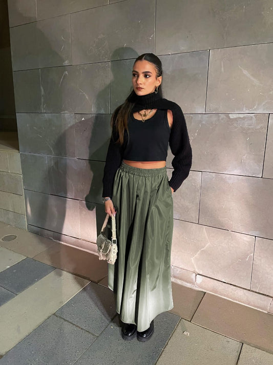 Water Repellent Skirt In Olive