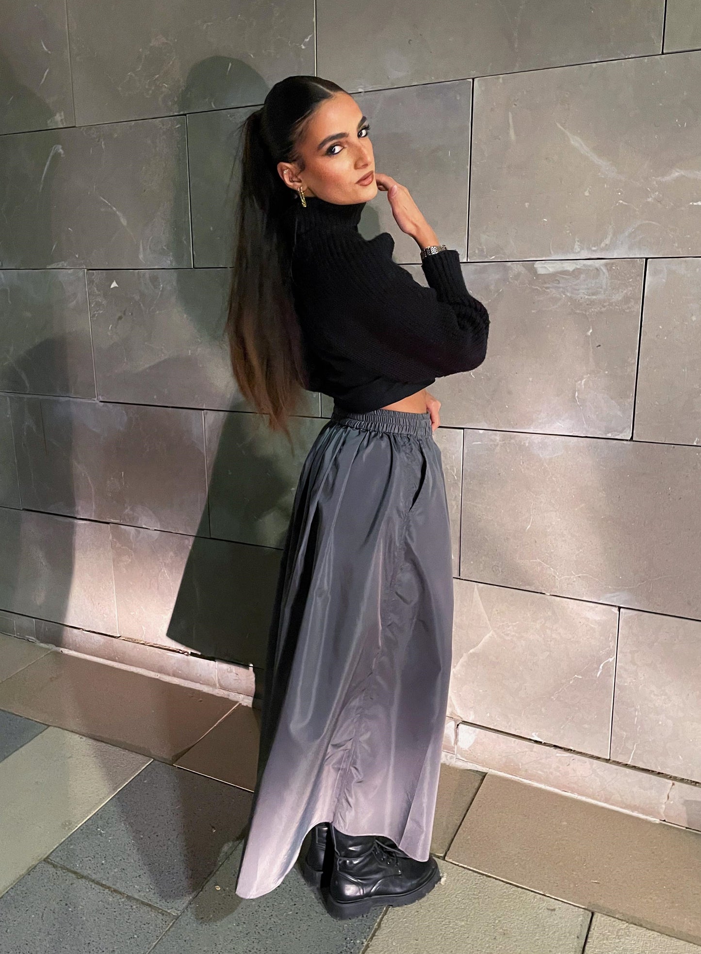 Water Repellent Skirt In Gray