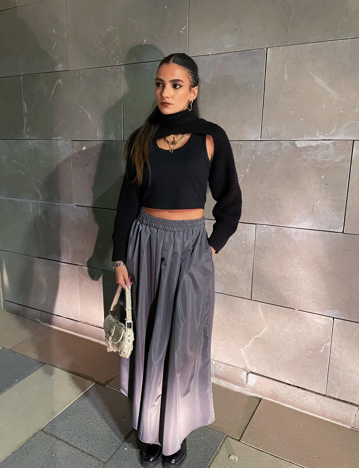 Water Repellent Skirt In Gray