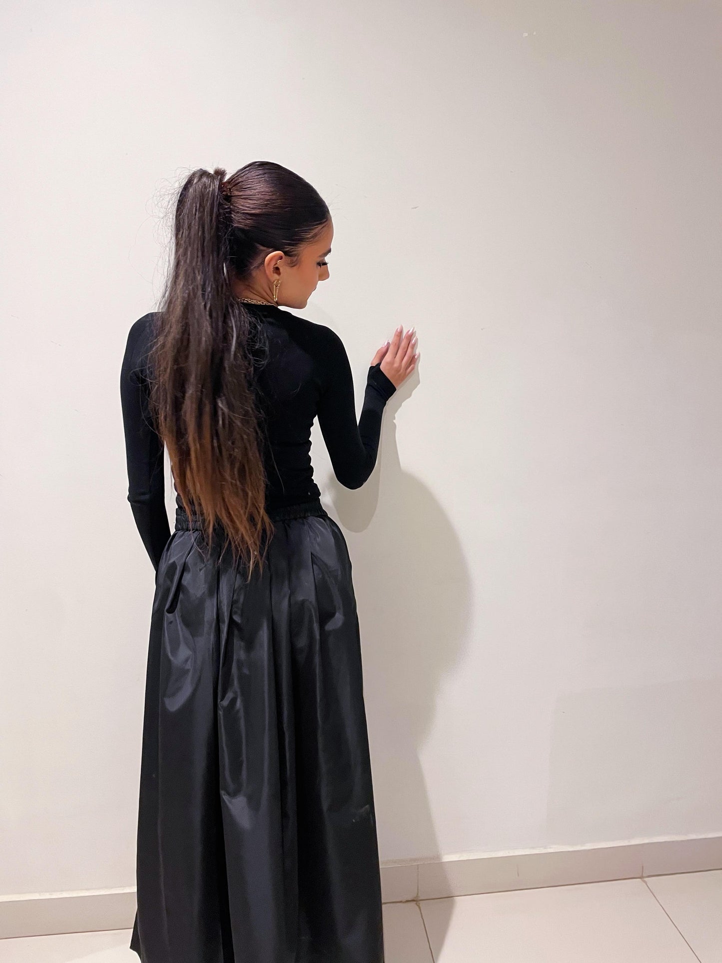 Water Repellent Skirt In Black