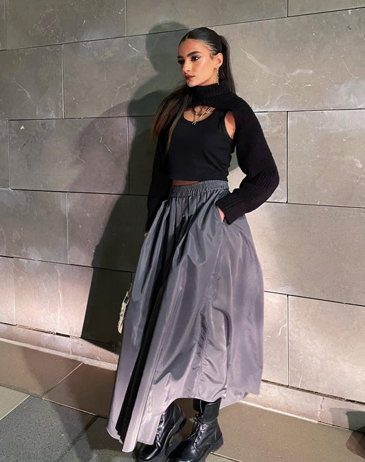 Water Repellent Skirt In Gray
