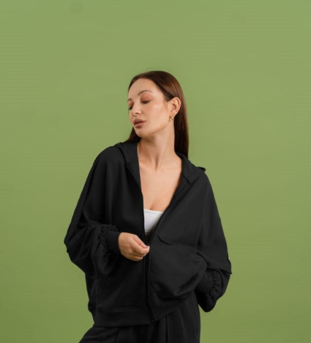 Raw Edge Jacket In Black