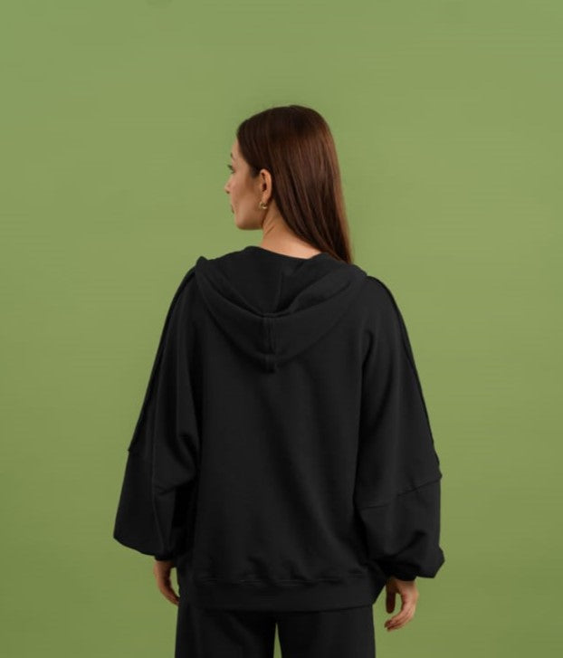 Raw Edge Jacket In Black