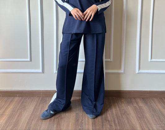 Polo Collar Pants | Navy