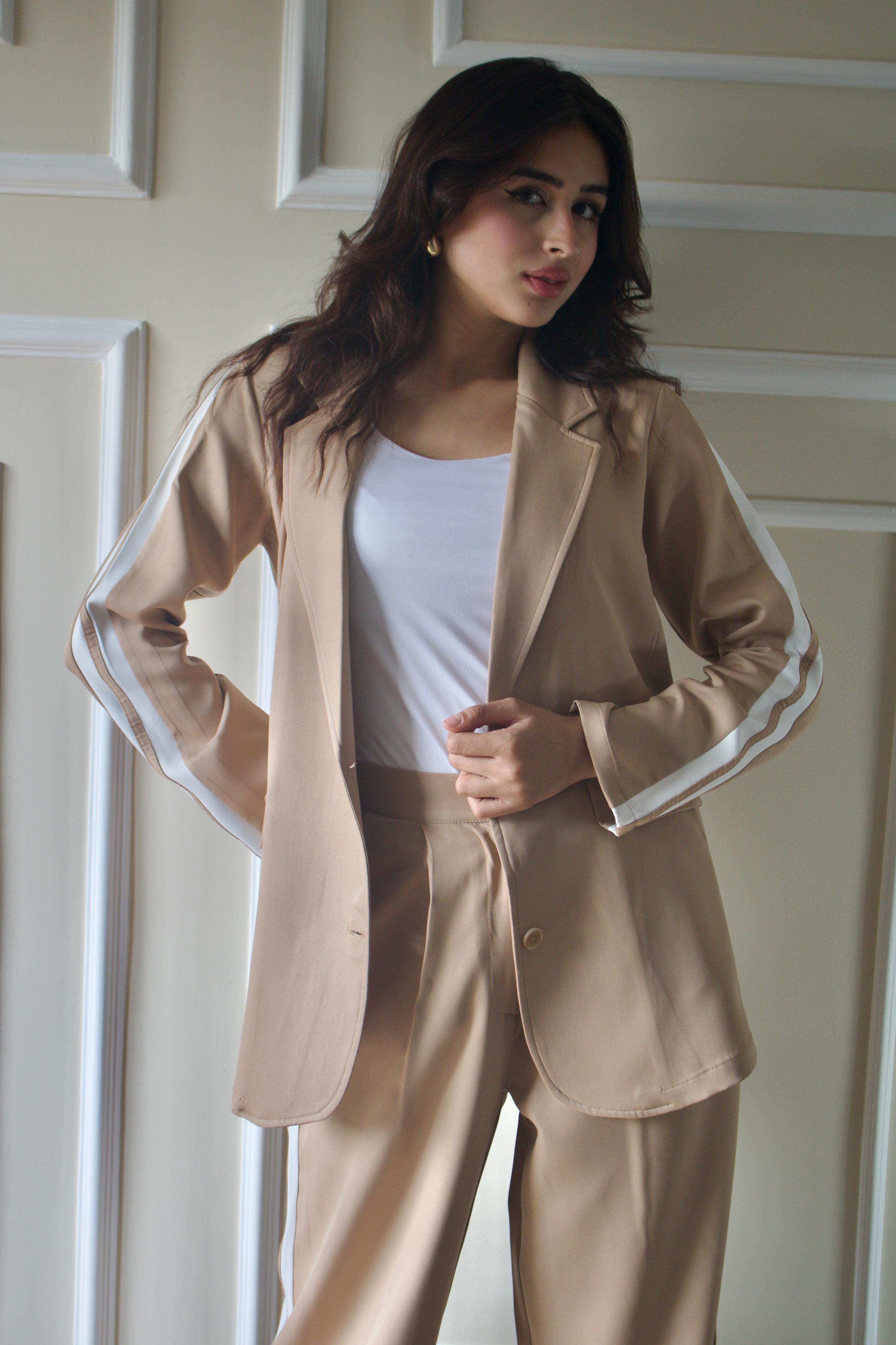 Side Strip Blazer Set