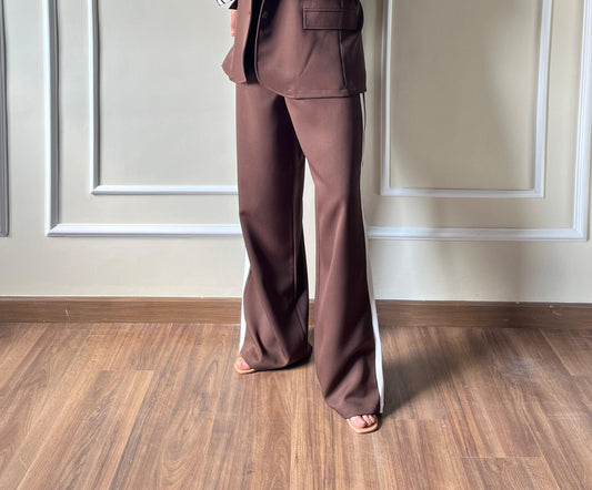 Side Strrip Pants| Brown