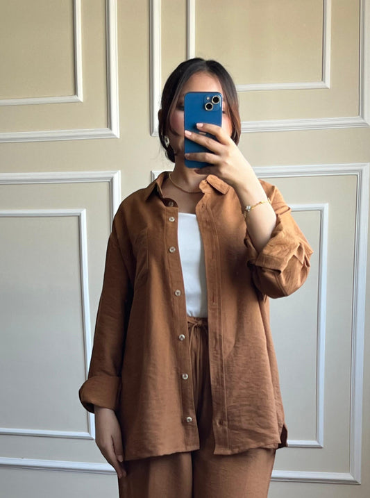 Linen Shirt  | Brown