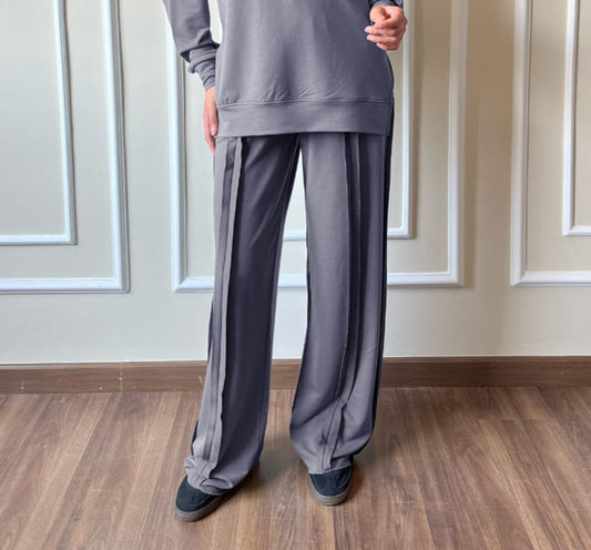 Raw Edge Pants In Grey