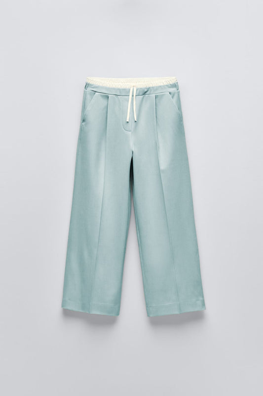 Girls Boxer Pants In Mint Green