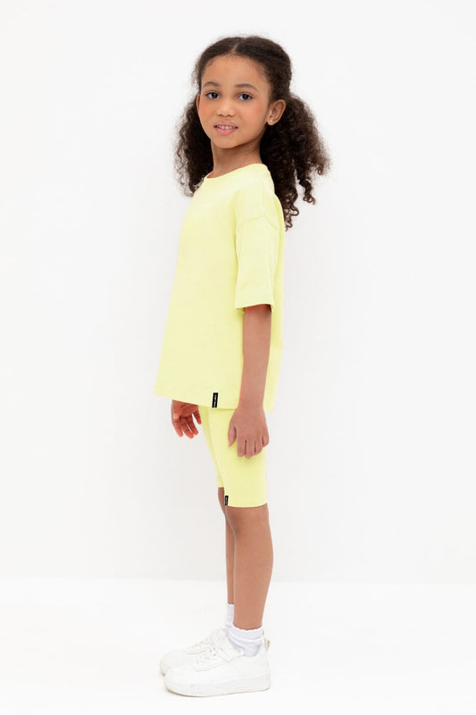 Biker Shorts Set In Yellow