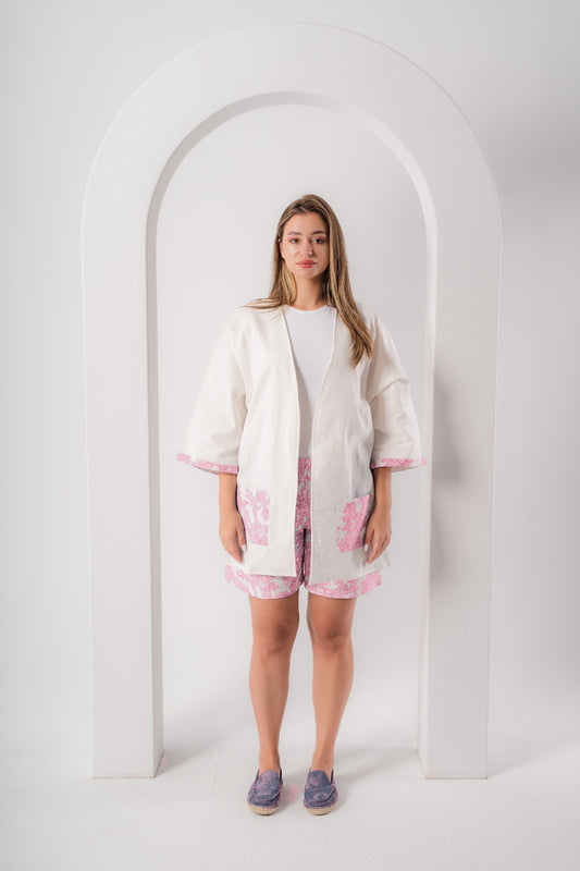 Printed Linen Set| Pink