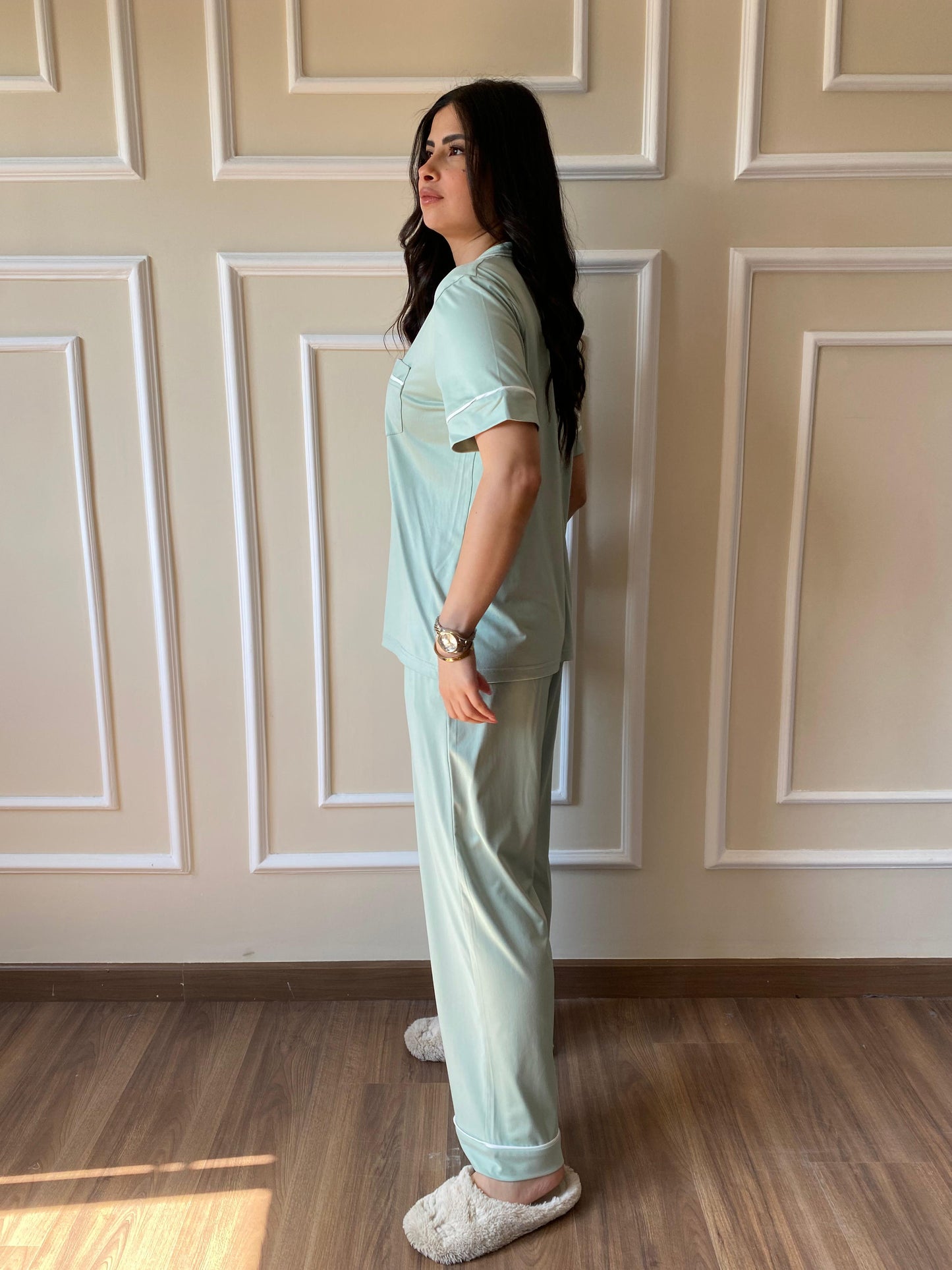 Classic Botton Pajama  | Mint- Green