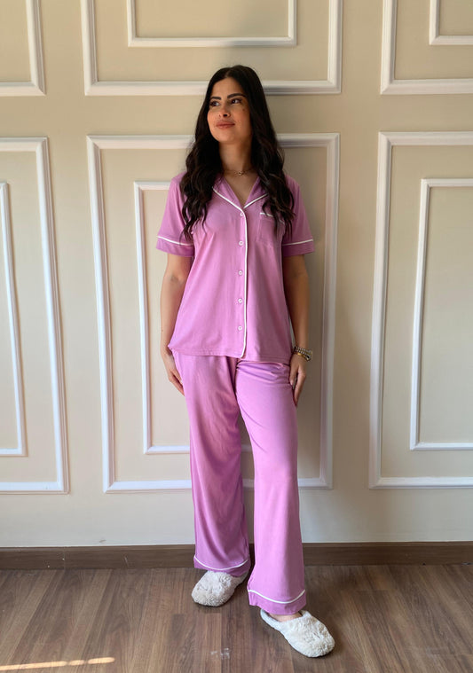 Classic Botton Pajama  | Cashmere