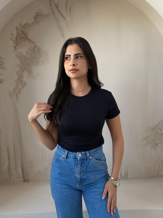 Short Sleeve Top| Black