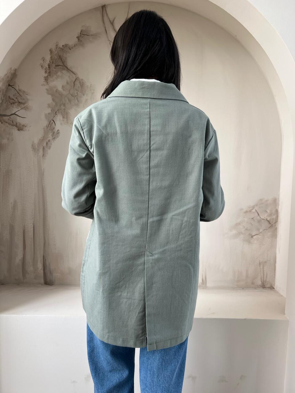 Side Slit Jacket | Olive