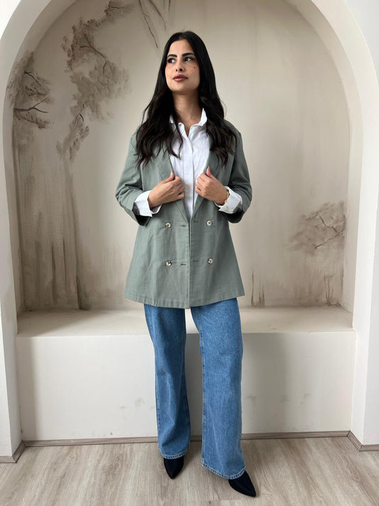 Side Slit Jacket | Olive