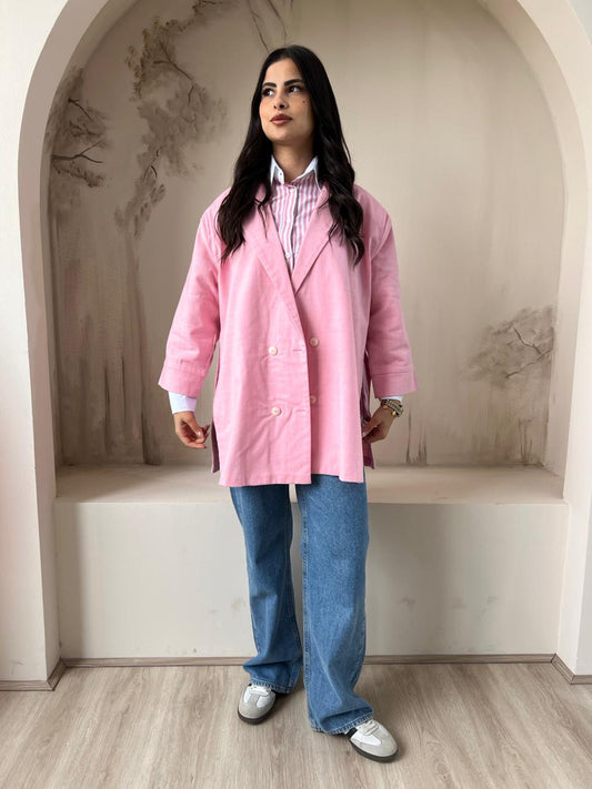 Side Slit Jacket | Pink