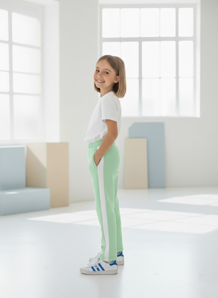 Striped fleece trousers