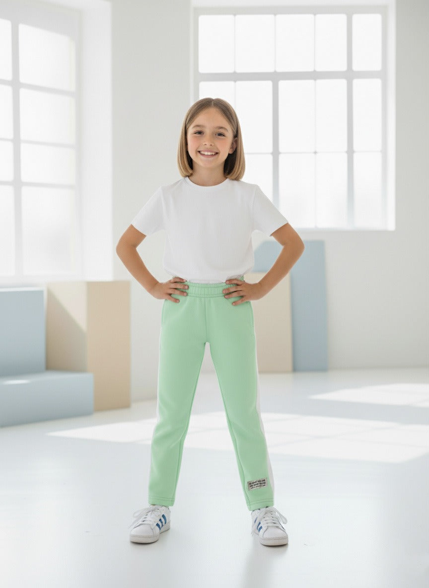 Striped fleece trousers