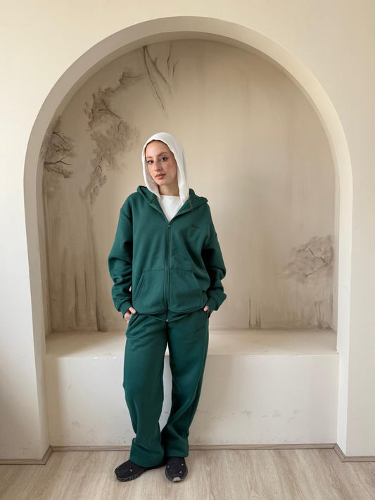 Full Zip Hoodie Set | Olive