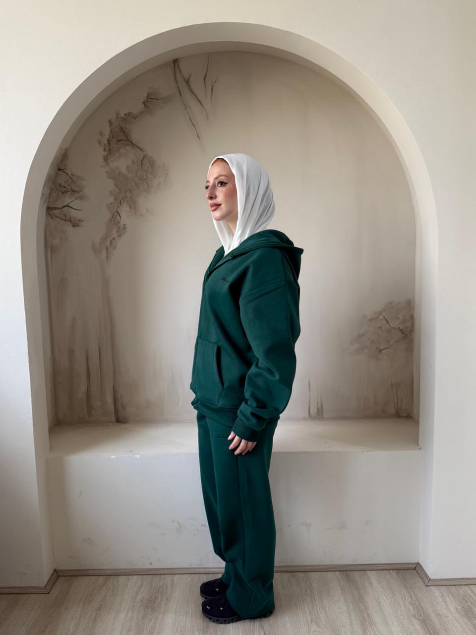 Full Zip Hoodie Set | Olive