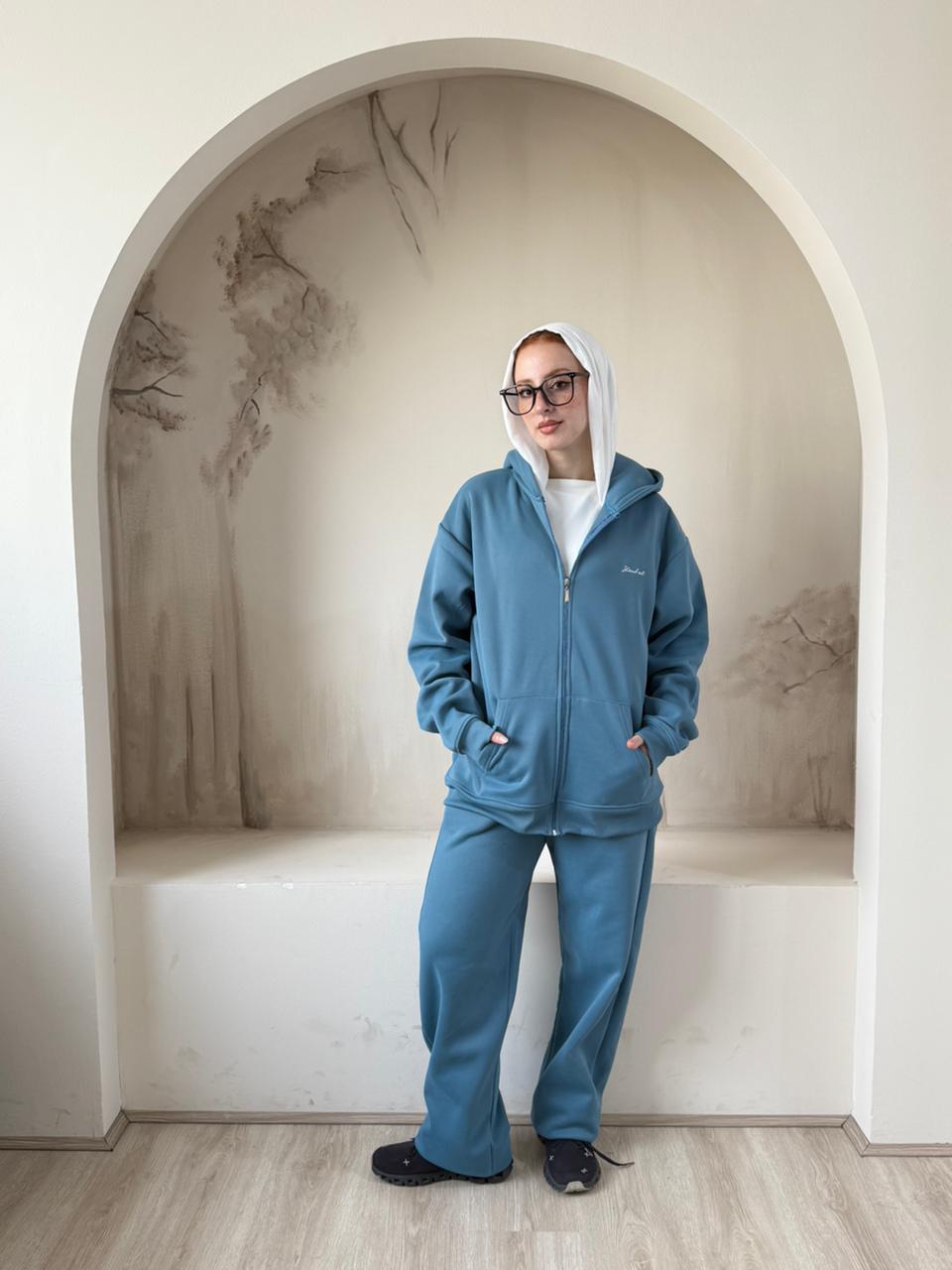 Full Zip Hoodie Set | Teal