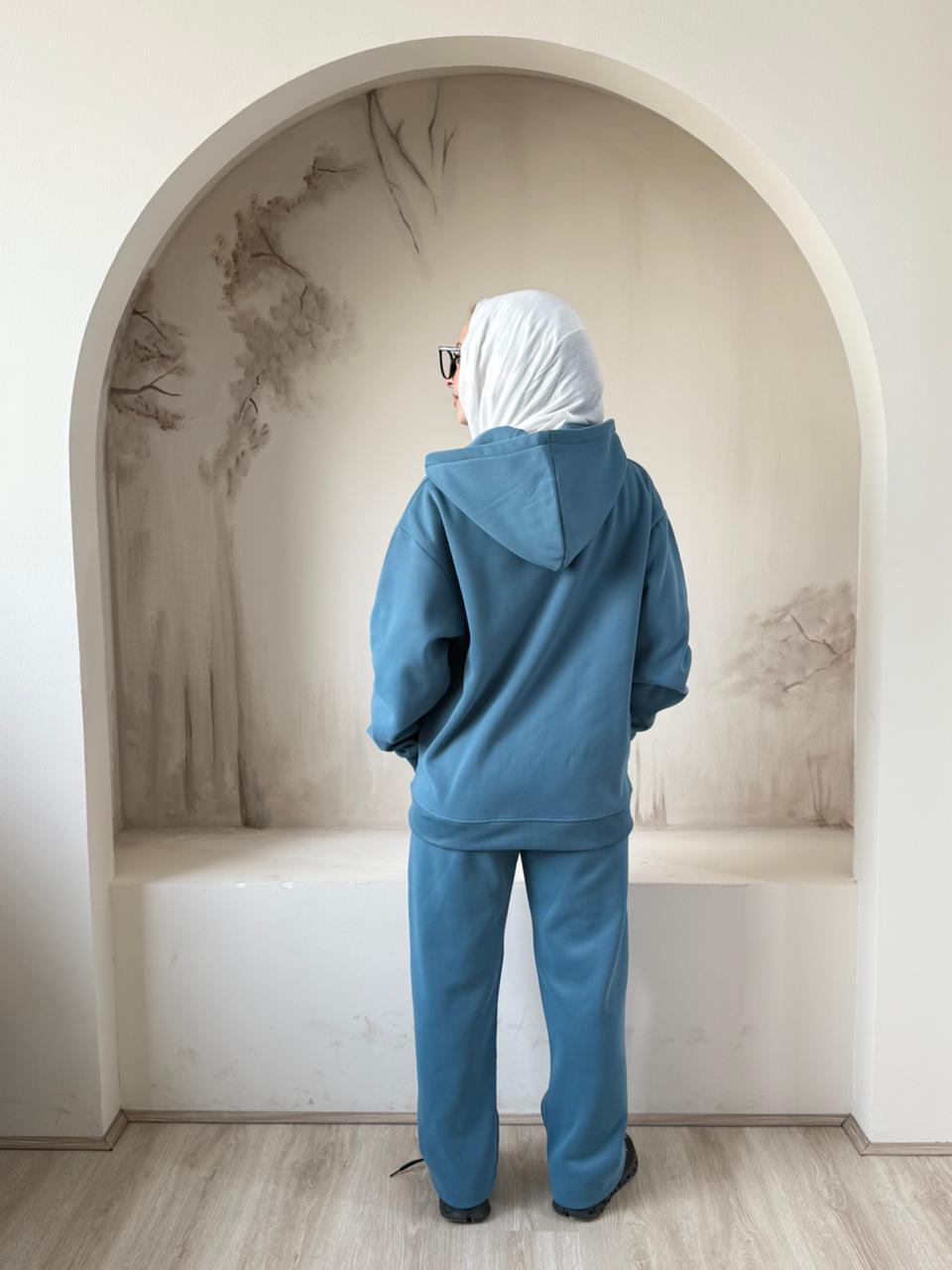 Full Zip Hoodie Set | Teal