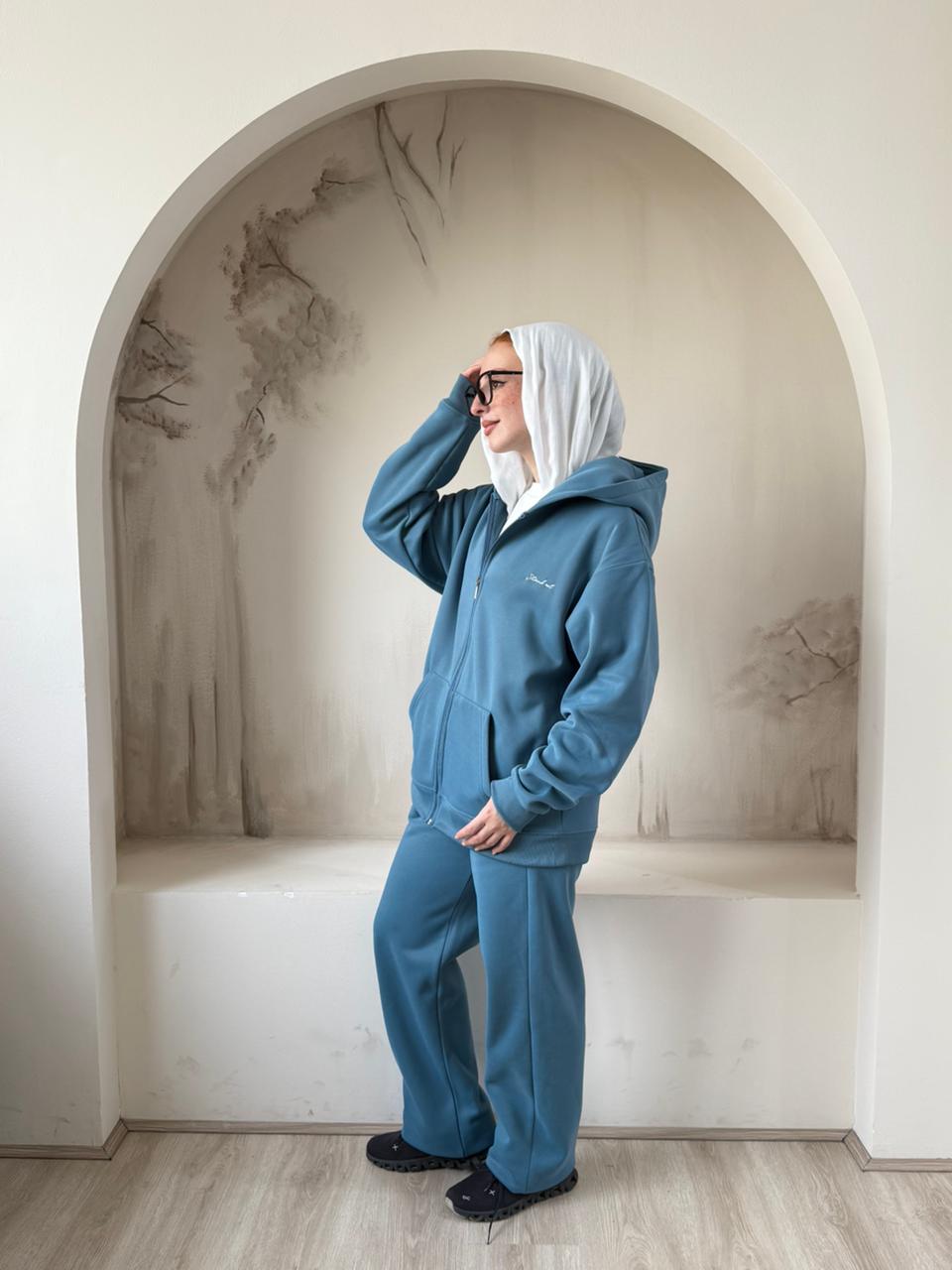 Full Zip Hoodie Set | Teal