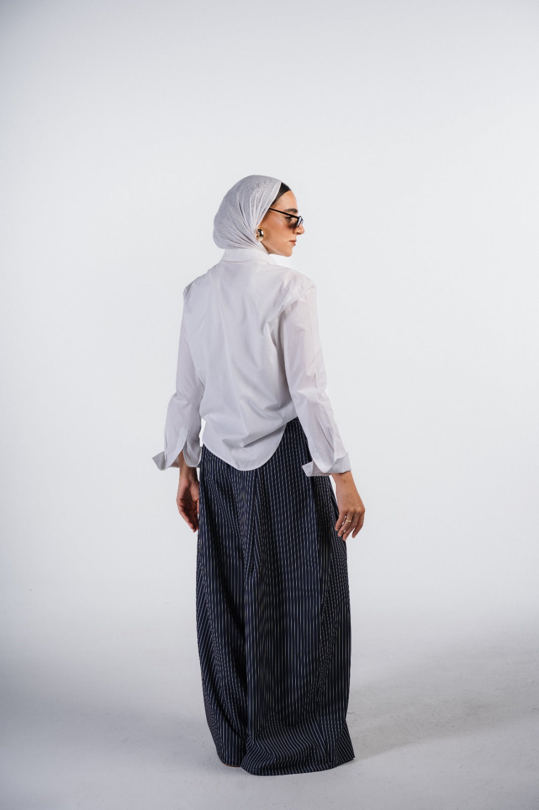 Pleated Striped Trousers