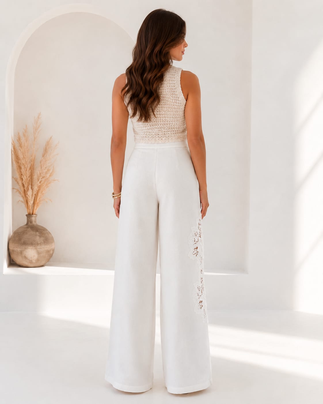 WO-LP-Linen Crochet trousers