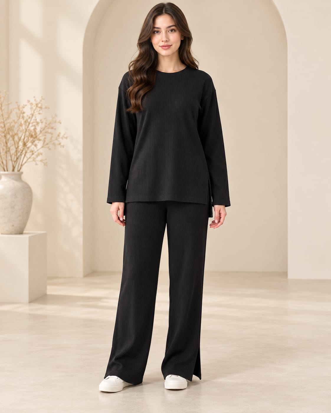 Ribbed Side Slit Set