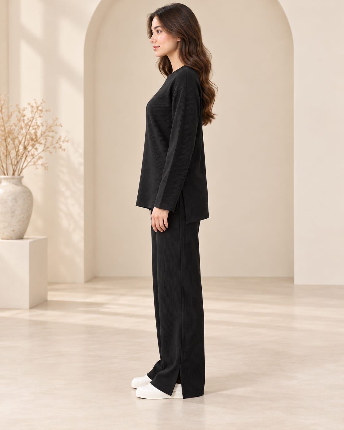 Ribbed Side Slit Set