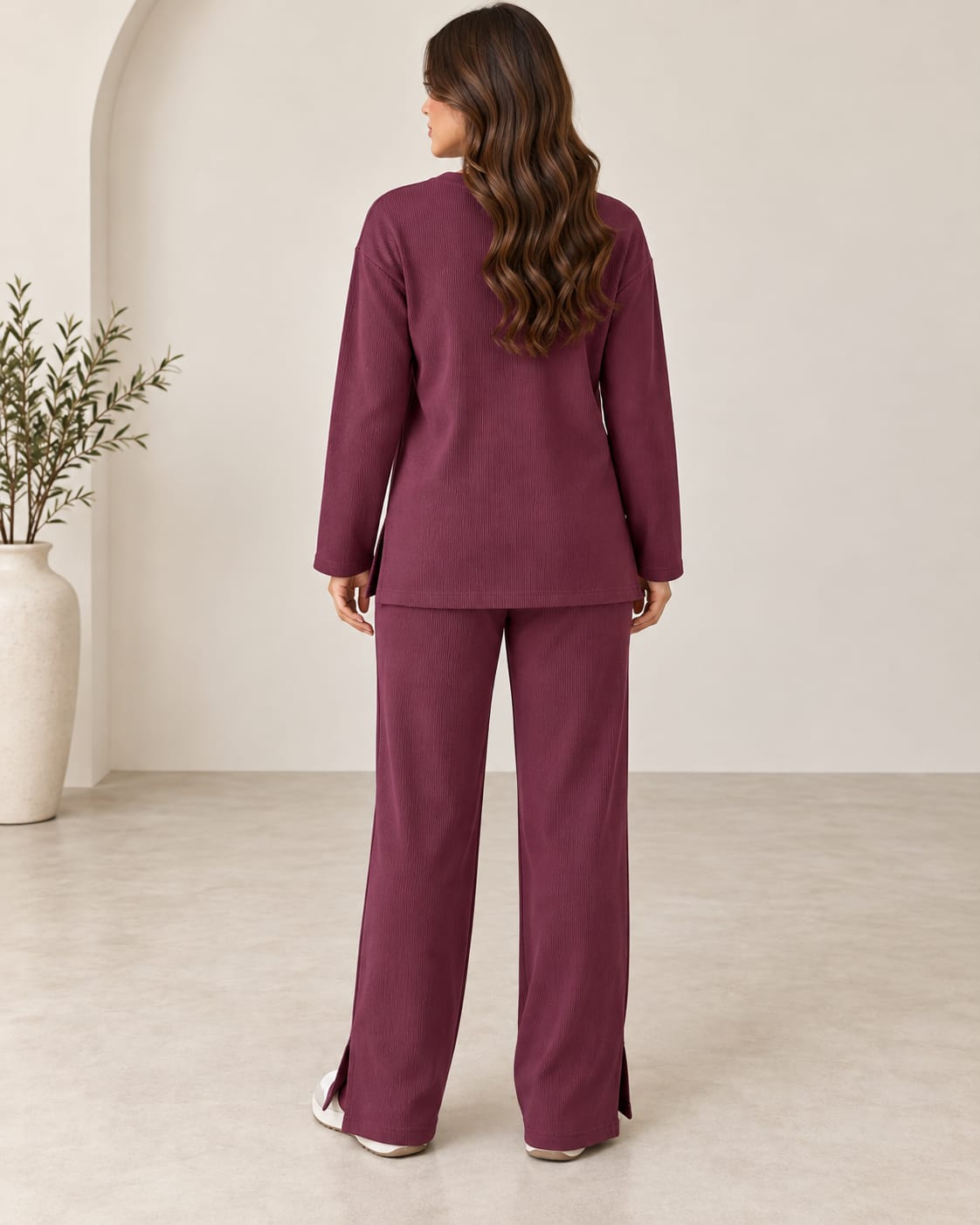 Ribbed Side Slit Set