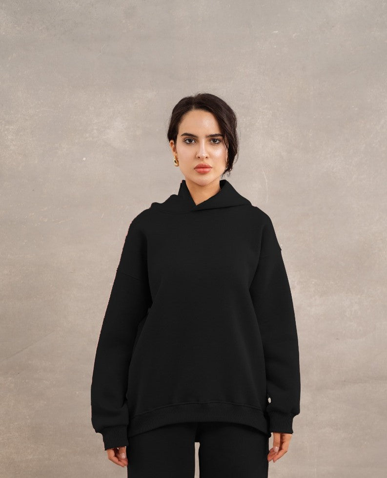 S-Basic Fleece Hoodie In Black