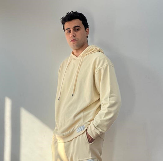 E-Comfy Hoodie With Patch | Beige