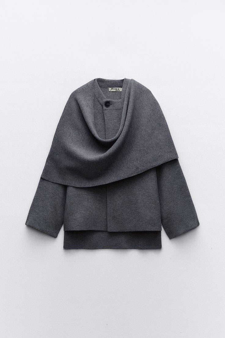 Scarf Jacket In Gray