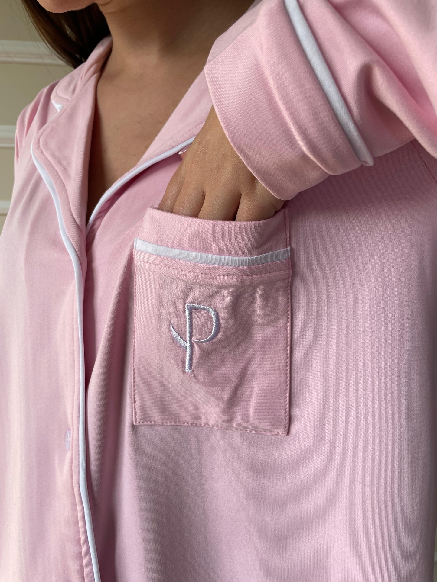 Classic Pajama Top In Pink