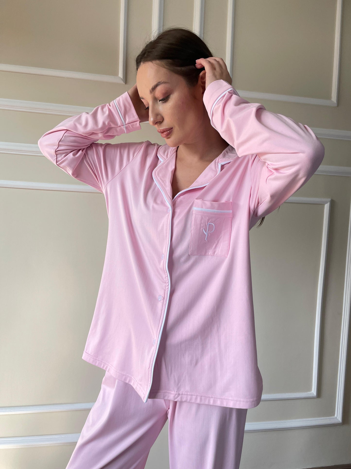Classic Pajama Top In Pink