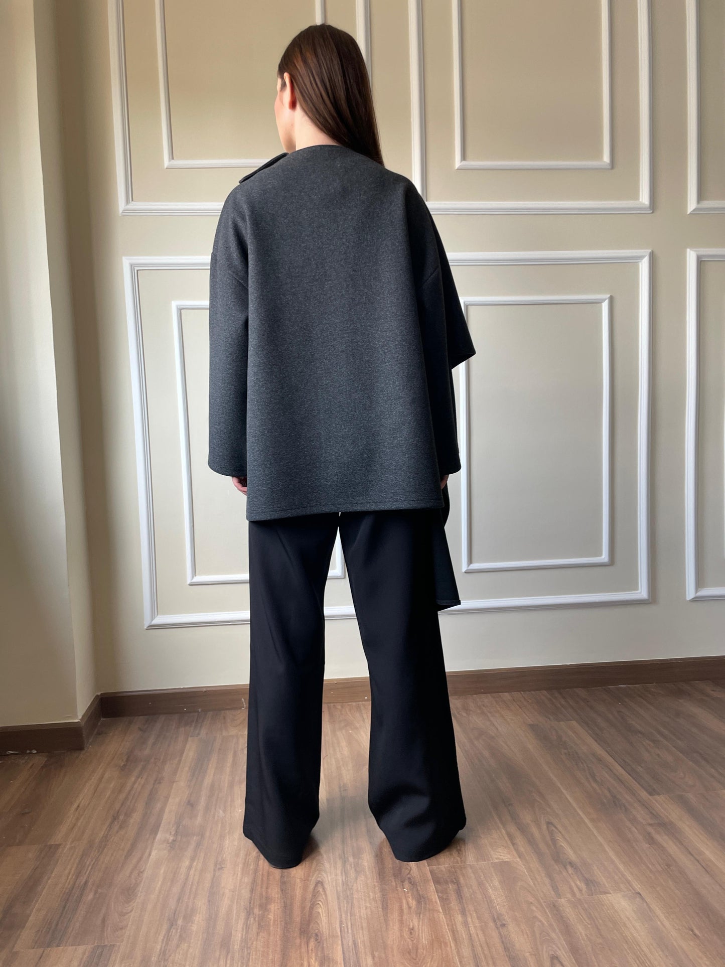 Scarf Jacket In Dark Grey