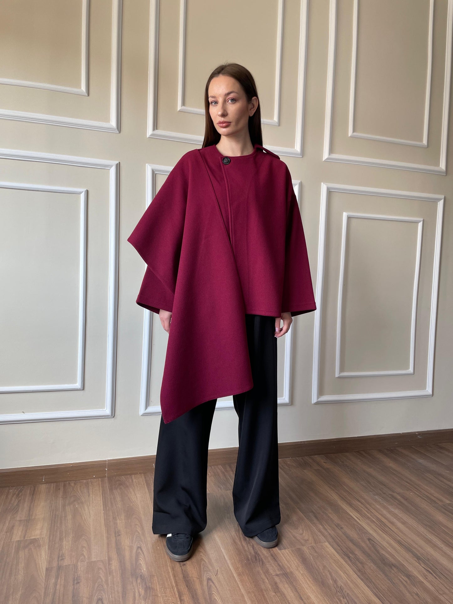 Scarf Jacket In Burgundy