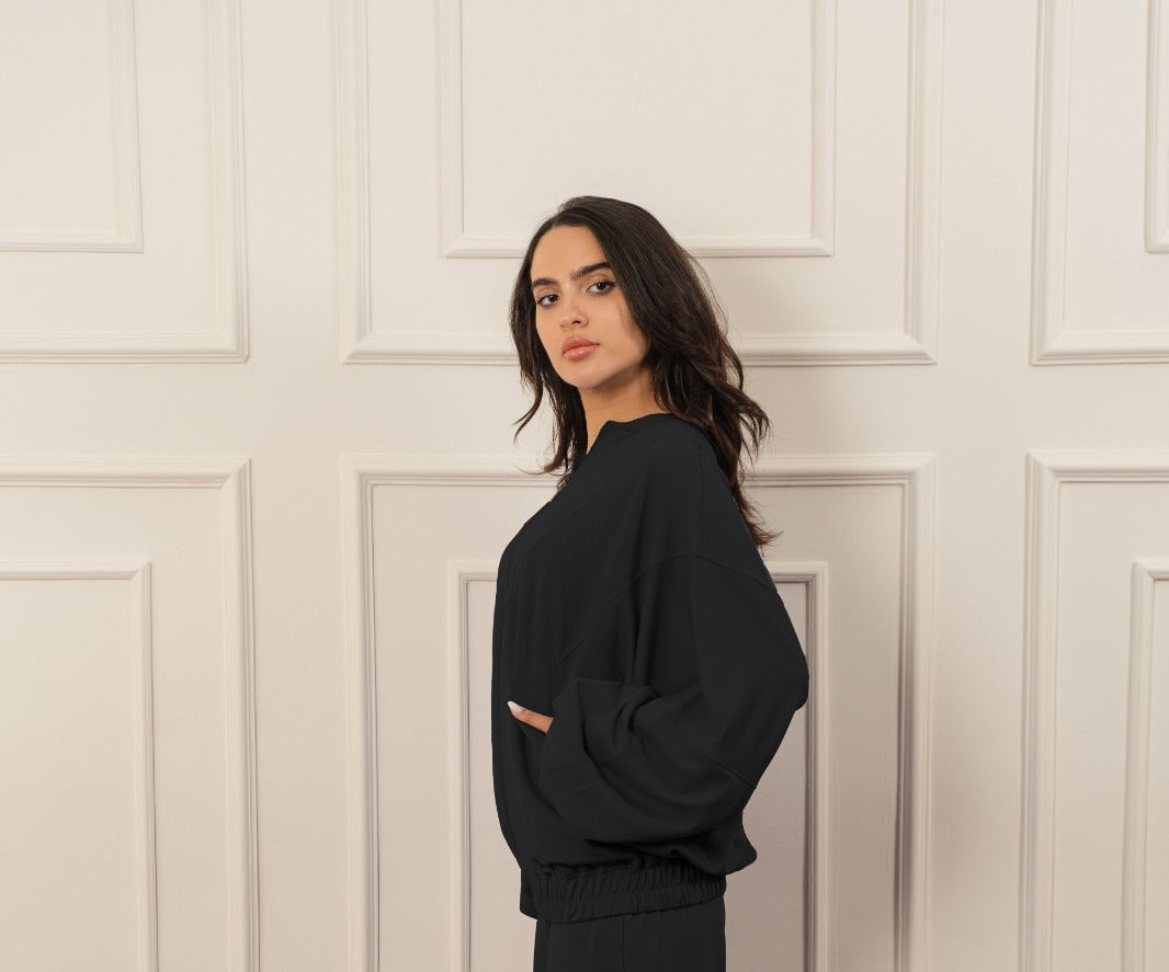 Summer Soft Bomber Jacket In Black