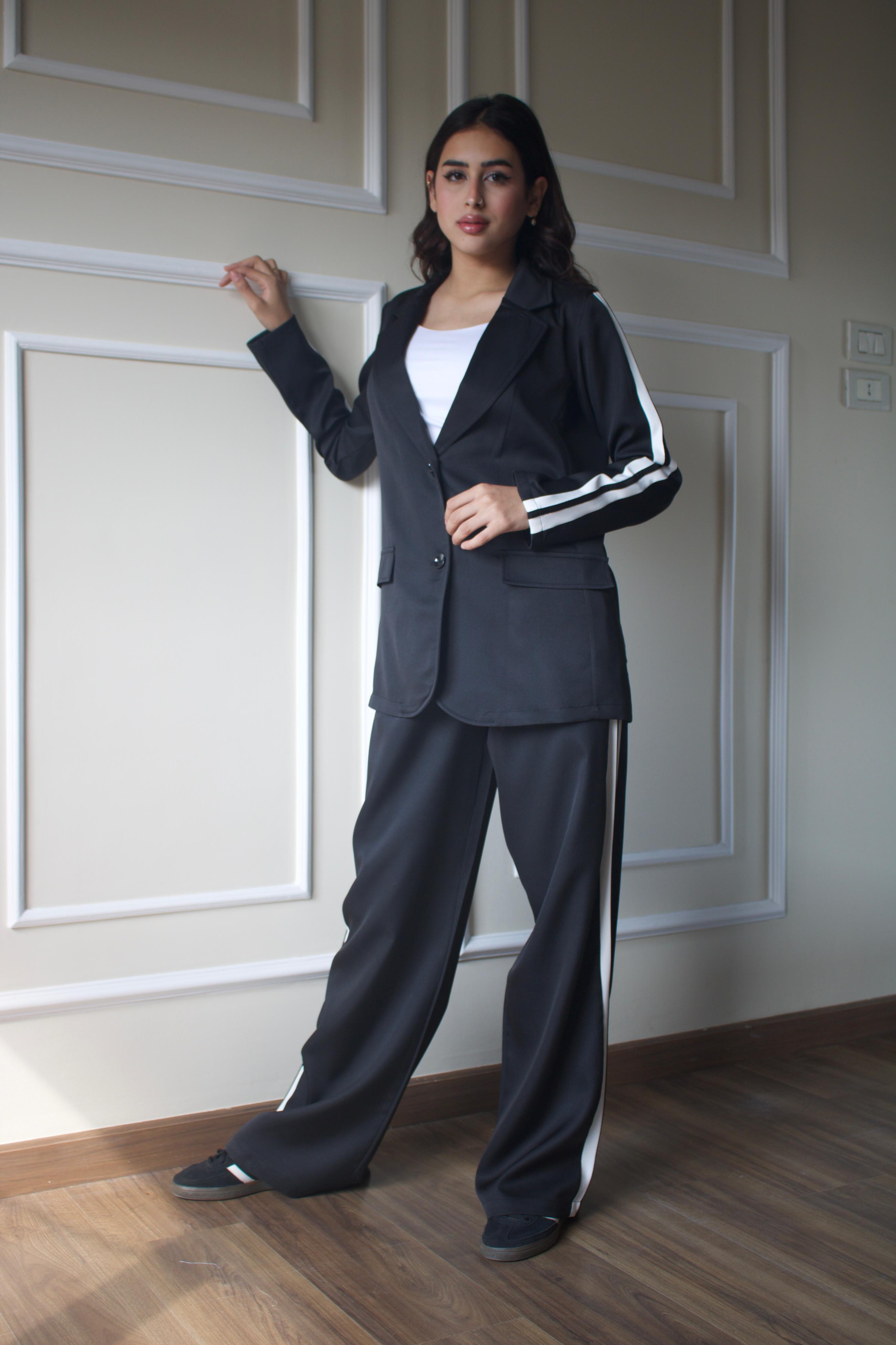 Side Strip Blazer Set