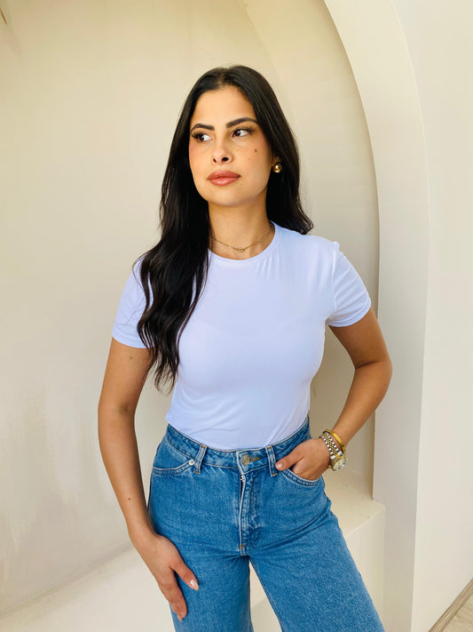 Short Sleev Top | White