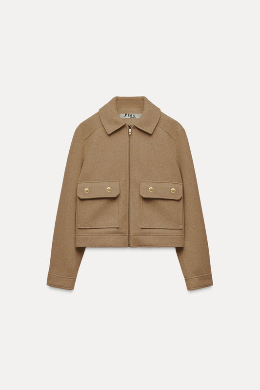 S-N-Soft Zipup Jacket In Camel