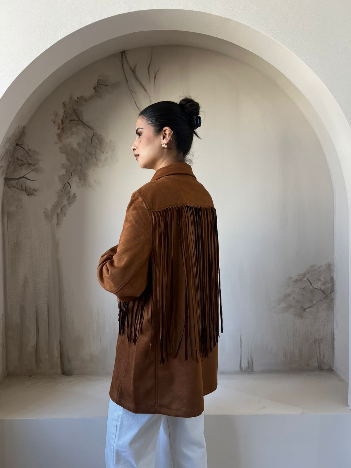 Suede Blazer In Camel